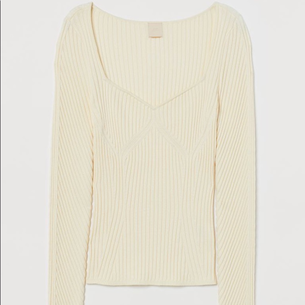 NWT cream ribbed sweater
